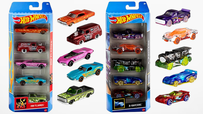 Hot Wheels Toy Race Cars 5 Pack