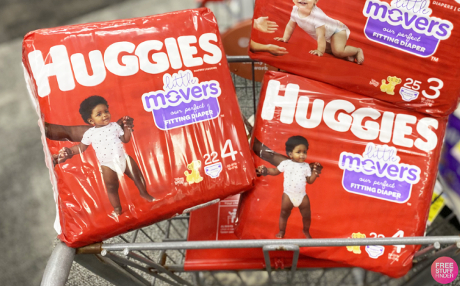 Huggies Little Movers Baby Diapers in Cart