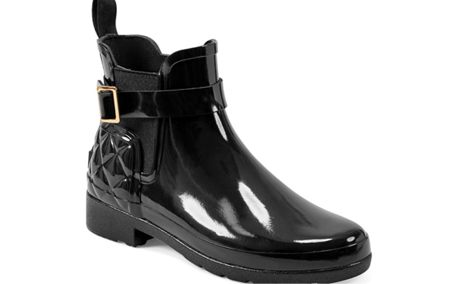 Hunter Womens Quilted Gloss Refined Slim Fit Chelsea Boot