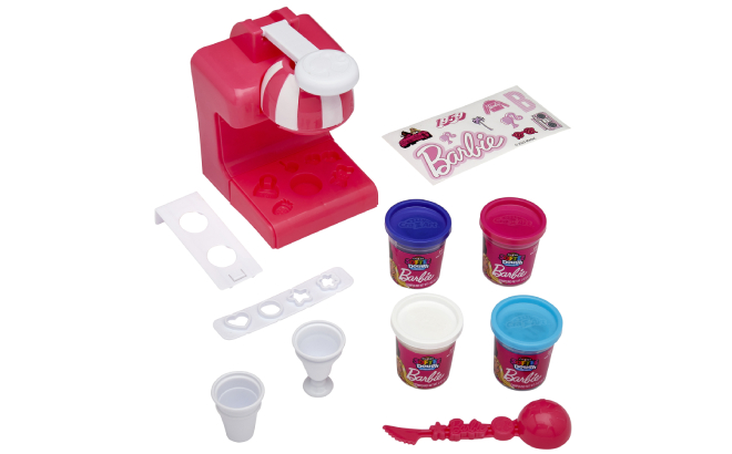 Inclusions of Barbie Softee Dough Ice Cream Playset