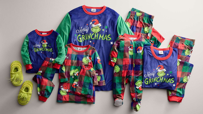 Jammies For Your Families The Grinch Pajama Set and Jammies For Your Families The Grinch Nightgown Doll Gown