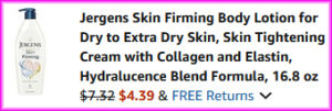 Jergens Skin Firming Body Lotion Checkout Screen