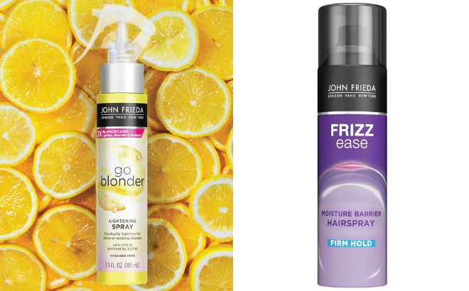 John Frieda Sheer Blonde Go Blonder Lightening Spray and Frizz Ease Firm Hold Hairspray