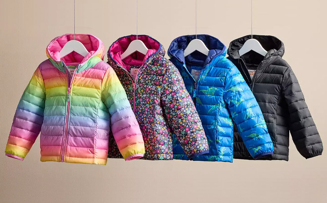 Jumping Beans Toddler Girls Lightweight Puffer Jackets