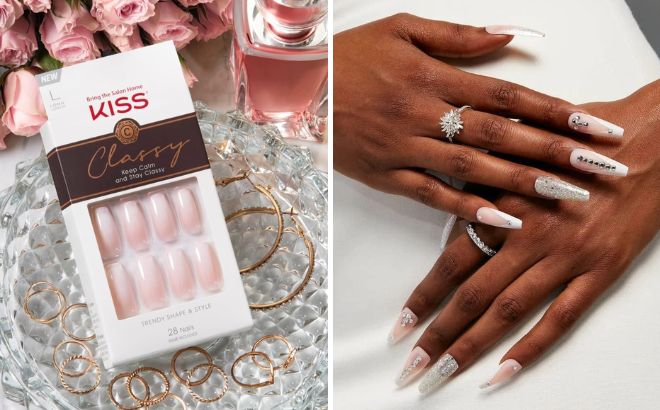 KISS Classy French Nail Manicure Kit and Classy Press On Nails