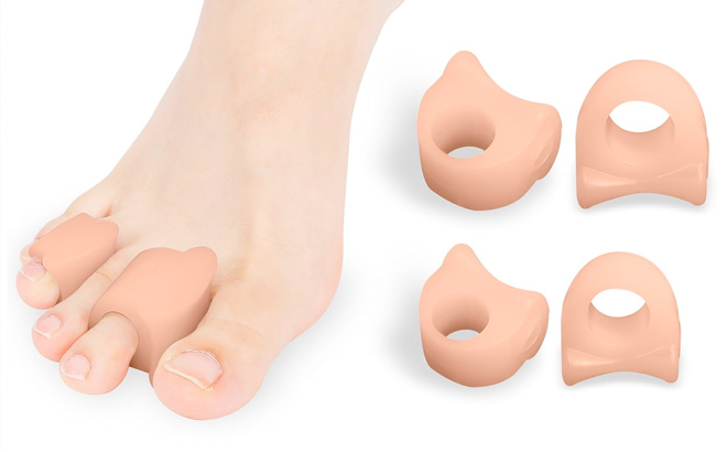 KTSAY Toe Spacers for Women Men 4 Pcs Gel Toe Separators