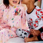 Kids Wearing Mickey and Minnie Mouse Heart Hands Pajamas