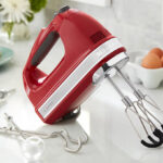 KitchenAid 9 Speed Digital Hand Mixer on a Kitchen Countertop