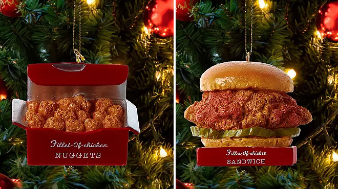 Kurt Adler Chicken Nuggets Christmas Ornament and Kurt Adler Chicken Sandwich Christmas Ornament