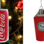 Kurt Adler Coca Cola Can Christmas Ornament and St Nicholas Square Glass Holiday Drink Christmas Ornament