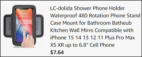 LC Dolida Shower Phone Holder Checkout