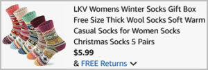 LKV Womens Fuzzy Winter Socks 5 Pairs Screenshot