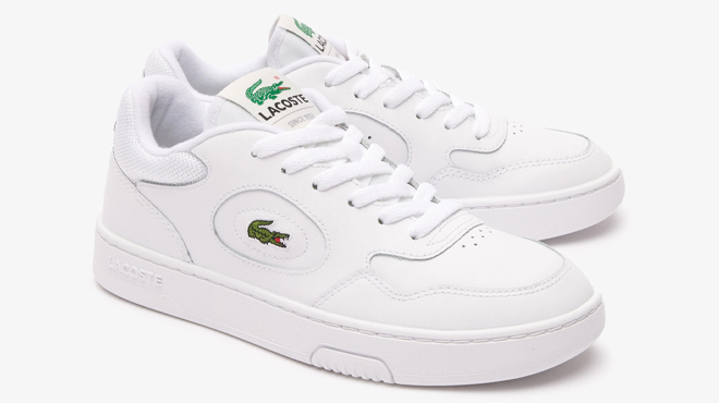 Lacoste Womens Lineset Leather Sneakers in White Color