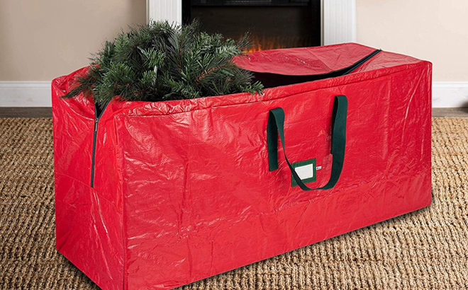 Large Christmas Tree Storage Bag on a Floor