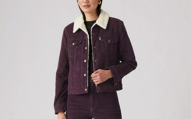 Levis Sherpa Tracker Jacket in Purple