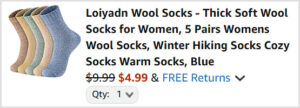 Loiyadn Womens Wool Socks at Checkout