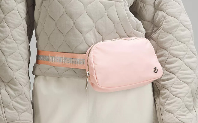 Lululemon Everywhere Belt Bag with Wordmark in Pink Mist Color