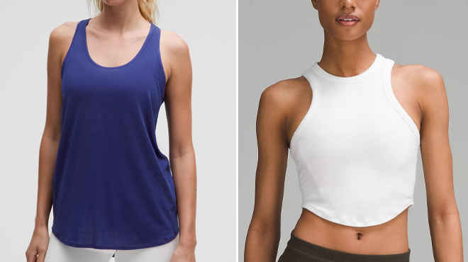 Lululemon Womens Essential Pleated Tank Top and Lululemon Womens Hold Tight Cropped Tank Top