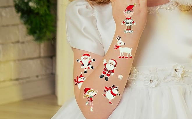 Luminous Christmas Tattoos for Kids 120 Pack