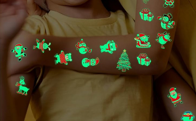 Luminous Christmas Tattoos for Kids