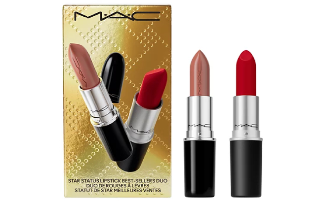 MAC 2 Piece Star Status Lustreglass Retro Matte Lipstick Holiday Set