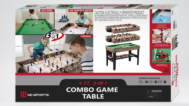 MD Sports 3 in 1 Combo Air Powered Hockey Game Table in a Box