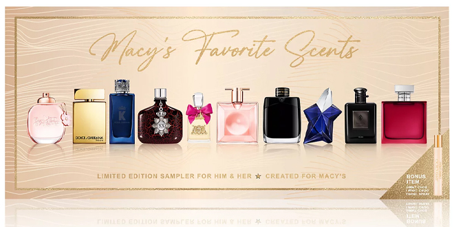 Macys Favorite Scents Fragrance Sampler with Travel Spray For Him Her Exclusively at Macys