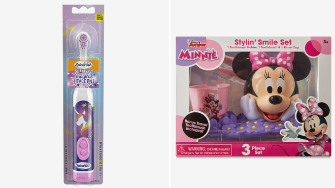 Magical Unicorn Kids Electric Toothbrush and Disney Junior Set