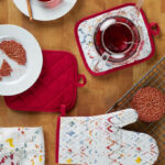 Mainstays Ogee Tile Kitchen Towel Pot Holder and Oven Mitt Set