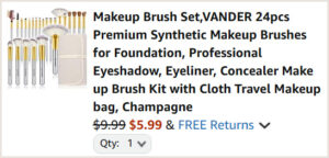 Makeup Brush Set at Checkout