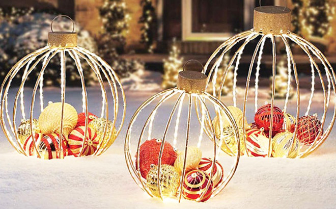 Members Mark PreLit Twinkling Ornament Decor 3 Piece Set