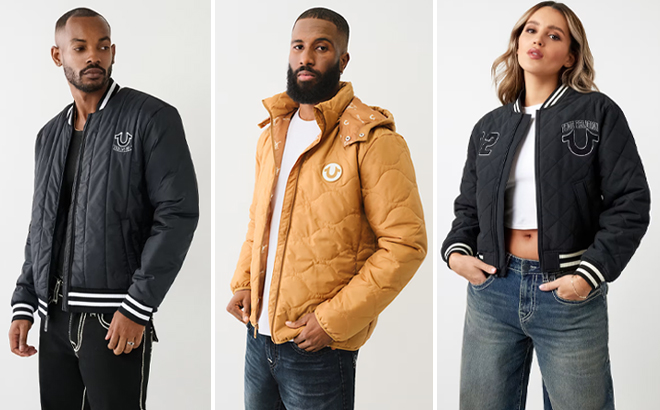 Men and a Woman Wearing True Religion Jackets