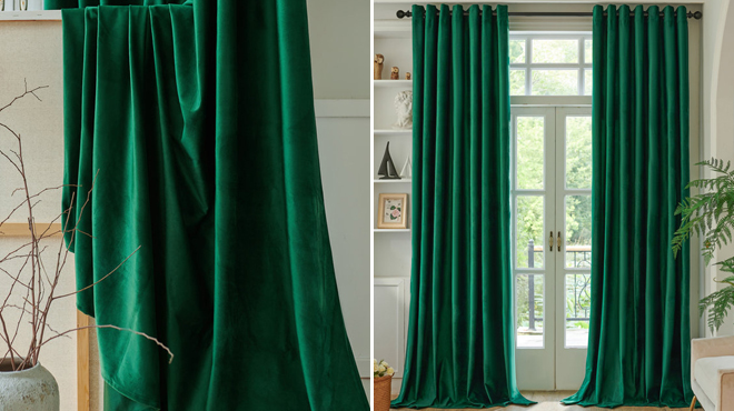 Mercer41 Deavion Velvet Room Darkening Curtain Panels 2 Piece Set