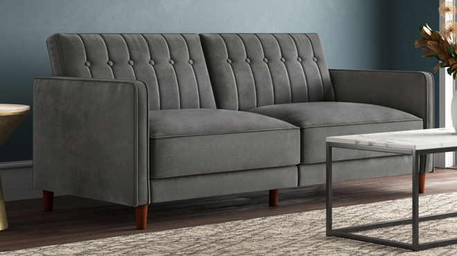 Mercury Row 81 5 Inch Convertible Sofa in Gray Color