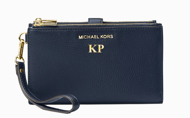 Michael Kors Adele Leather Smartphone Wallet Navy