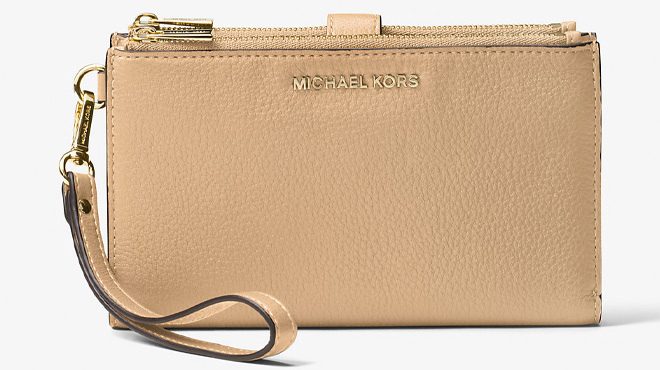 Michael Kors Adele Leather Smartphone Wallet in Camel