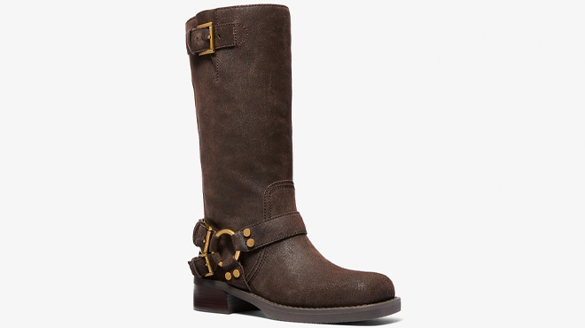 Michael Kors Crosby Suede Moto Boot