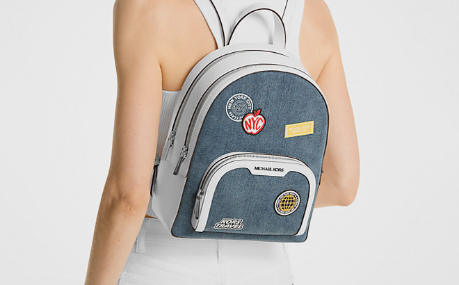 Michael Kors Jaycee Medium Embellished Denim Backpack