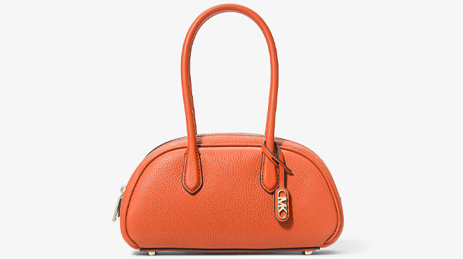 Michael Kors Lulu Small Pebbled Leather Satchel in Optic Orange