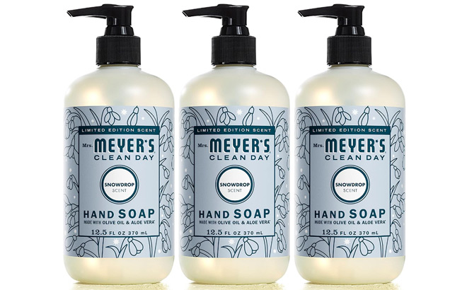 Mrs Meyers Hand Soap Snowdrop Scent 3 Pack