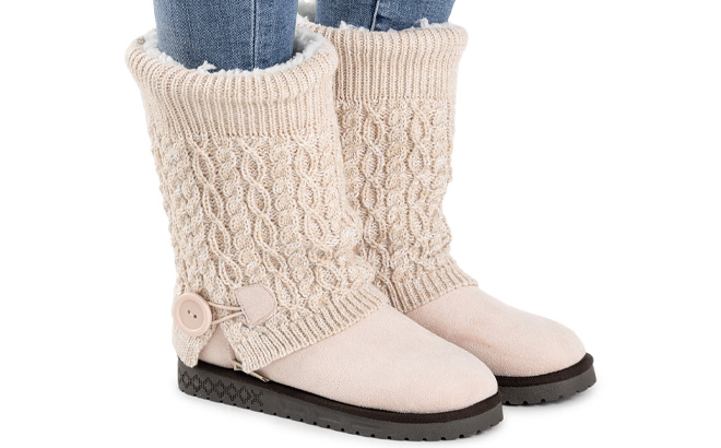 Muk Luks Womens Janie Cozy Sweater Boots