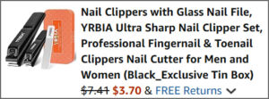 Nail Clipper 3 Piece Set at Checkout