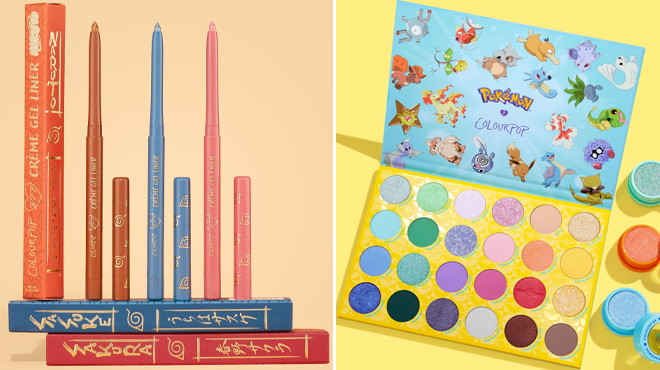 Naruto Strongest Jutsu BFF Creme Gel Liner Set and Pokemon Super Effective Eyeshadow Palette Set