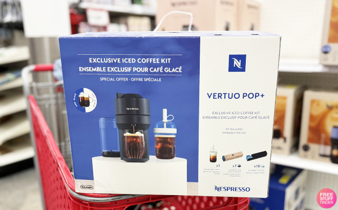 Nespresso Vertuo Pop Iced Coffee Bundle on a Cart