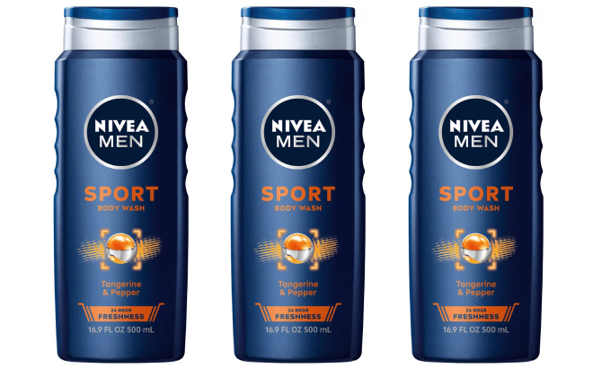 Nivea Mens Sport Body Wash 3 Pack