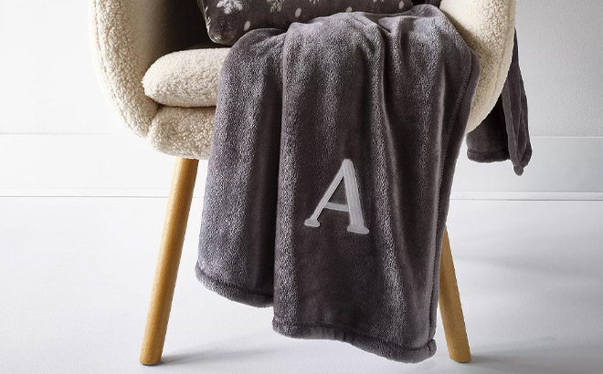 North Pole Trading Co Monogram Throw