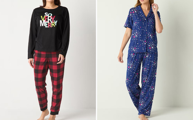 North Pole Trading Co Womens Microfleece Long Sleeve 2 Piece Pajama Set at JCPenney