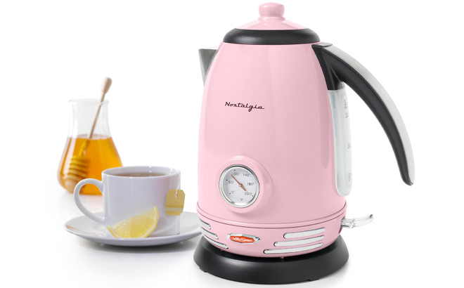 Nostalgia Retro 1 7 Liter Electric Water Kettle with Strix Thermostat