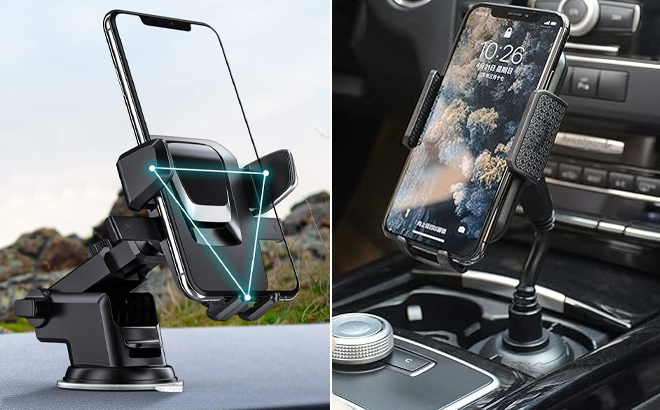 ORIbox Car Phone Mount and WeTest Car Cup Adjustable Gooseneck Phone Holder