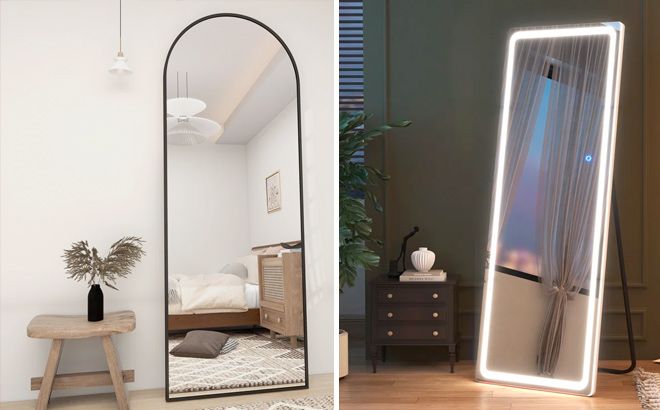 Oakleaf Modern Contemporary Lighted Full Length Mirror